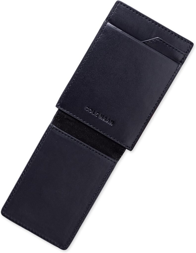 Cole Haan Mens Slim Magnetic Front Pocket Wallet, Black, No Size