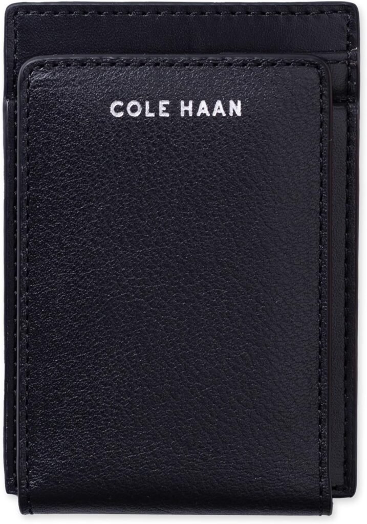 Cole Haan Mens Slim Magnetic Front Pocket Wallet, Black, No Size