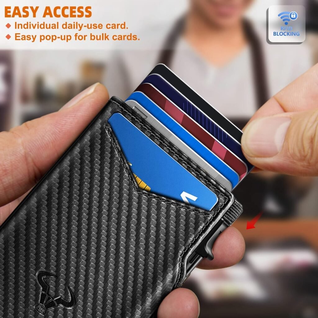 BULLIANT Men Airtag Wallet,Slim Front Pocket Wallet Money Clip for Men Gift 3.8x2.7,Pop-up Access